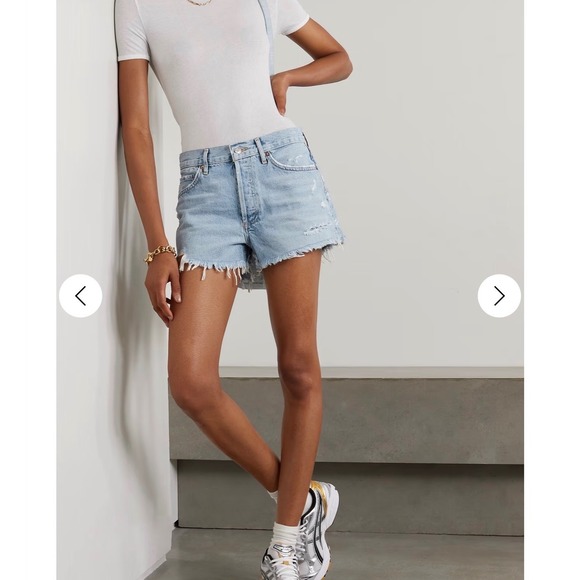 AGOLDE Parker‎ Short Denim Cut Off Distressed Light Wash Size 31 - Picture 2 of 8